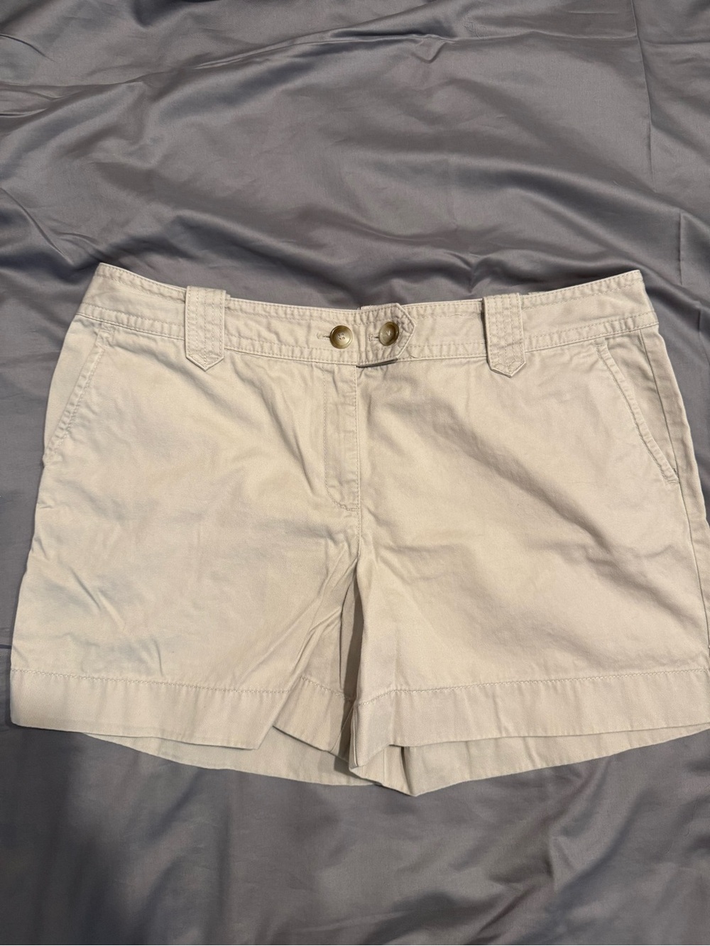 Ann Taylor Cream Cotton Bermuda Shorts